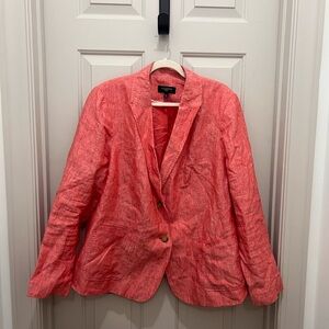 Stylish Coral Linen Blazer